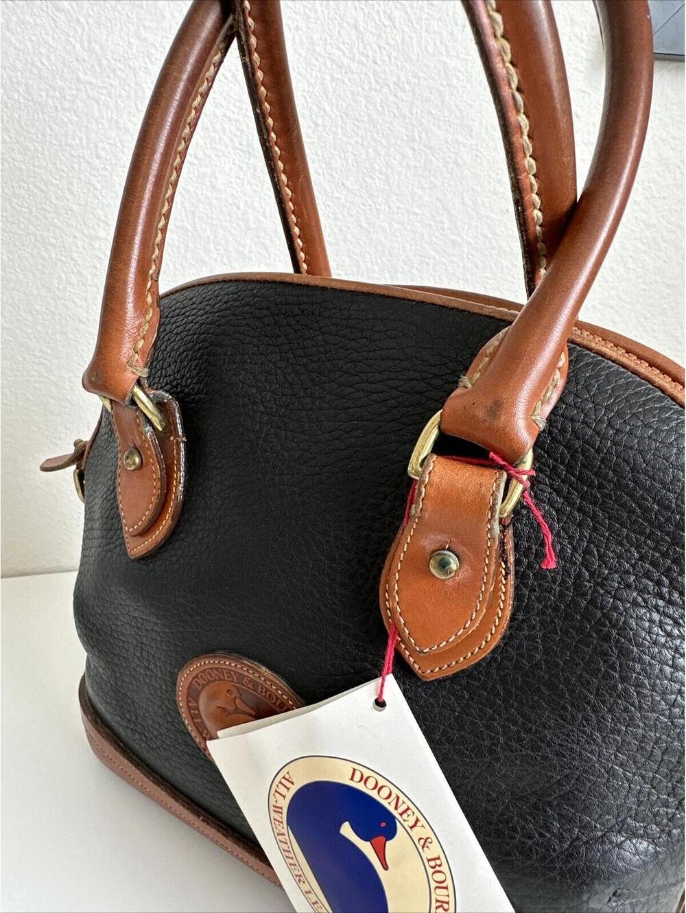 Vintage Dooney and Bourke D&B Norfolk All Weather Leather Satchel Handbag Purse - Picture 11 of 13